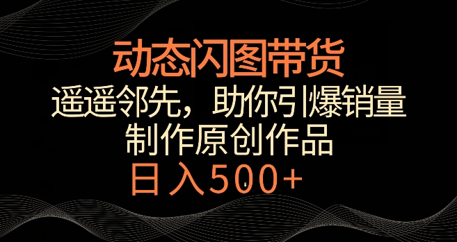 动态闪图带货,遥遥领先,冷门玩法,助你轻松引爆销量,日赚500+【揭秘】-知乎者也