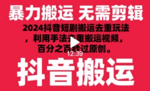 2024最新抖音搬运技术,抖音短剧视频去重,手法搬运,利用工具去重,达到秒过原创的效果【揭秘】-知乎者也
