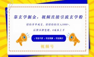 靠玄学掘金,视频直接引流玄学粉, 轻松开单成交,后期多种变现,0成本上手【揭秘】-知乎者也