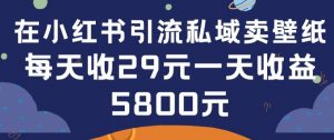 在小红书引流私域卖壁纸每张29元单日最高卖出200张(0-1搭建教程)【揭秘】-知乎者也