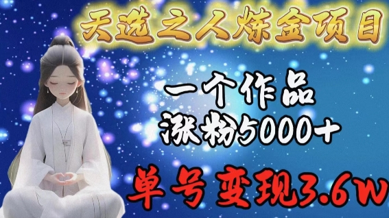 天选之人炼金项目,一个作品涨粉5000+,单号变现3.6w【揭秘】-知乎者也