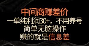 中间商赚差价,一单纯利润30+,简单无脑操作,赚的就是信息差,轻轻松松日入1000+【揭秘】-知乎者也