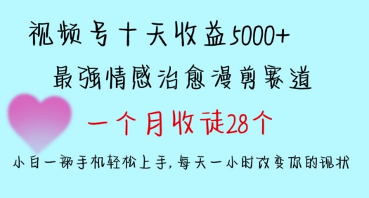 十天收益5000+，多平台捞金，视频号情感治愈漫剪，一个月收徒28个，小白一部手机轻松上手【揭秘】-知乎者也