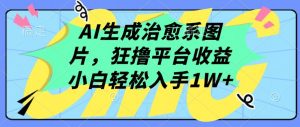 AI生成治愈系图片,狂撸平台收益,小白轻松入手1W+【揭秘】-知乎者也
