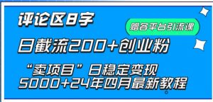 抖音评论区8字日截流200+创业粉 “卖项目”日稳定变现5000+【揭秘】-知乎者也