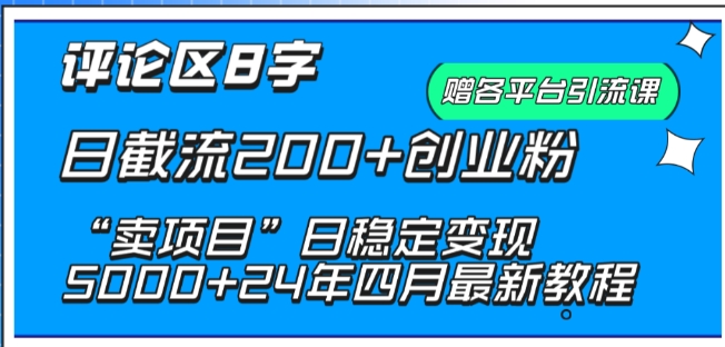 抖音评论区8字日截流200+创业粉 “卖项目”日稳定变现5000+【揭秘】-知乎者也