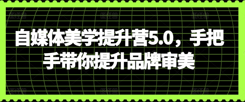 自媒体美学提升营5.0,手把手带你提升品牌审美-知乎者也