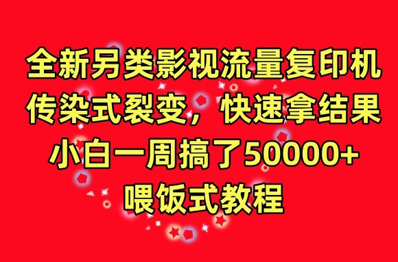 全新另类影视流量复印机,传染式裂变,快速拿结果,小白一周搞了50000+,喂饭式教程【揭秘】-知乎者也