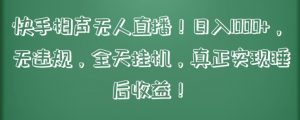 快手相声无人直播,日入1000+,无违规,全天挂机,真正实现睡后收益【揭秘】-知乎者也
