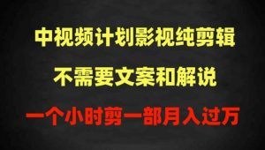 中视频计划影视纯剪辑，不需要文案和解说，一个小时剪一部，100%过原创月入过万【揭秘】-知乎者也