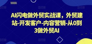 AI闪电做外贸实战课,外贸建站-开发客户-内容营销-从0到3做外贸AI-知乎者也