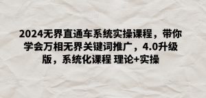 2024无界直通车系统实操课程,带你学会万相无界关键词推广,4.0升级版,系统化课程 理论+实操-知乎者也