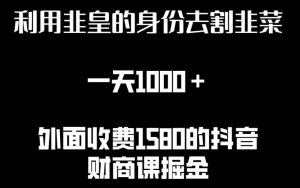 利用非皇的身份去割韭菜,一天1000+(附详细资源)【揭秘】-知乎者也