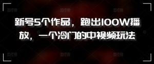 新号5个作品，跑出100W播放，一个冷门的中视频玩法【揭秘】-知乎者也