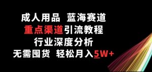 成人用品,蓝海赛道,重点渠道引流教程,行业深度分析,无需囤货,轻松月入5W+【揭秘】-知乎者也