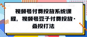 视频号付费投放系统课程，视频号豆子付费投放·叠投打法-知乎者也
