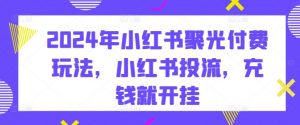 2024年小红书聚光付费玩法,小红书投流,充钱就开挂-知乎者也