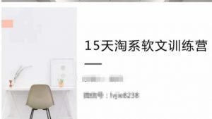 15天淘系软文训练营,跟年入50万的淘系软文导师,学习月收过万的淘系软文-知乎者也