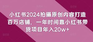 小红书2024拍摄原创内容打造百万店铺,一年时间靠小红书带货项目年入20w+-知乎者也