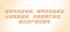 视频号投放教程，​视频号投放基础认知完善疏通，快速建模打标签，稳住投产稳住账号-知乎者也
