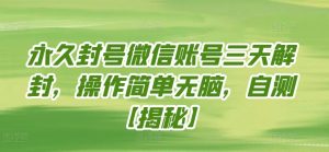 永久封号微信账号三天解封，操作简单无脑，自测【揭秘】-知乎者也