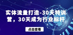 实体流量打造-30天特训营,30天成为行业标杆-知乎者也