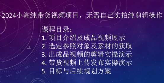2024小淘纯带货视频项目,无需自己实拍纯剪辑操作-知乎者也