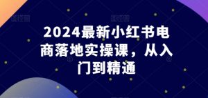 2024最新小红书电商落地实操课,从入门到精通-知乎者也