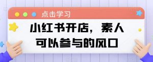 小红书开店,素人可以参与的风口-知乎者也