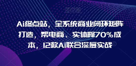 Ai终点站,全系统商业闭环矩阵打造,帮电商、实体降70%成本,12款Ai联合深度实战-知乎者也