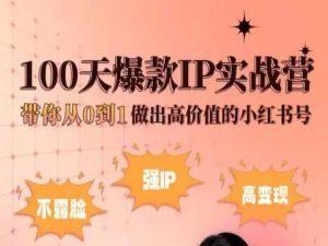 小红书100天爆款IP实战营,带你从0到1做出高价值的小红书号-知乎者也