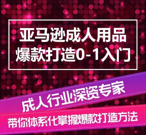 亚马逊成人用品爆款打造0-1入门,系统化讲解亚马逊成人用品爆款打造的流程-知乎者也