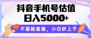 抖音手机号估值,日入5000+,不露脸直播,小白秒上手【揭秘】-知乎者也