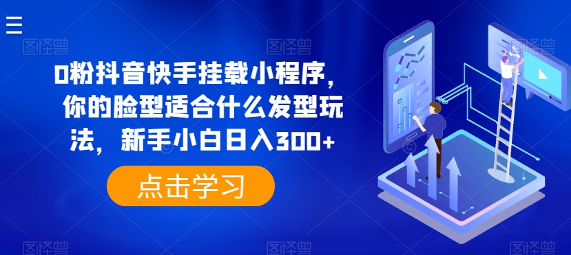 0粉抖音快手挂载小程序，你的脸型适合什么发型玩法，新手小白日入300+【揭秘】-知乎者也