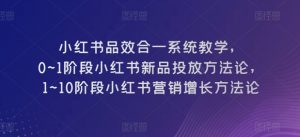 小红书品效合一系统教学,0~1阶段小红书新品投放方法论,1~10阶段小红书营销增长方法论-知乎者也