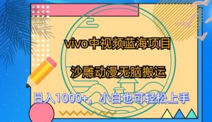 vivo中视频蓝海项目，沙雕动漫无脑搬运，小白也可轻松上手【揭秘】-知乎者也