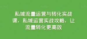 私域流量运营与转化实战课,私域运营实战攻略,让流量转化更高效-知乎者也