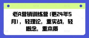 老A营销训练营(更24年5月),轻理论,重实战,轻概念,重本质-知乎者也