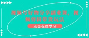 视频号好物分享副业课,视频剪辑带货玩法-知乎者也
