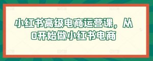 小红书高级电商运营课,从0开始做小红书电商-知乎者也