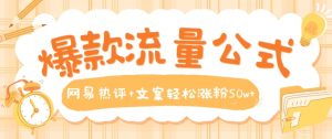 爆款流量公式，网易热评+文案轻松涨粉50w+【揭秘】-知乎者也