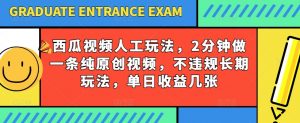 西瓜视频写字玩法,2分钟做一条纯原创视频,不违规长期玩法,单日收益几张-知乎者也