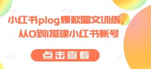 小红书plog爆款图文训练,从0到1搭建小红书账号-知乎者也