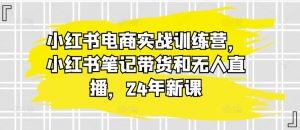 小红书电商实战训练营,小红书笔记带货和无人直播,24年新课-知乎者也