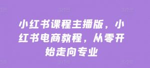 小红书课程主播版,小红书电商教程,从零开始走向专业-知乎者也
