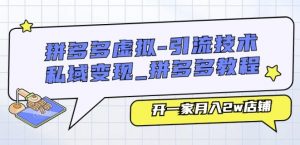 拼多多虚拟-引流技术与私域变现_拼多多教程:开一家月入2w店铺-知乎者也