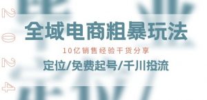 全域电商-粗暴玩法课:10亿销售经验干货分享!定位/免费起号/千川投流-知乎者也