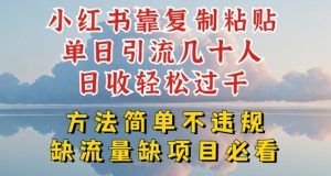 小红书靠复制粘贴单日引流几十人目收轻松过千,方法简单不违规【揭秘】-知乎者也