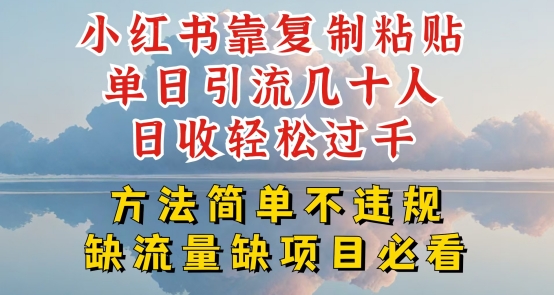 小红书靠复制粘贴单日引流几十人目收轻松过千,方法简单不违规【揭秘】-知乎者也
