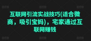 互联网引流实战技巧(适合微商,吸引宝妈),宅家通过互联网赚钱-知乎者也